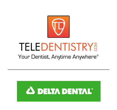 Delta Dental logo featuring a stylized blue and green design representing dental care and oral health.